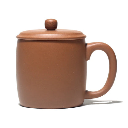 hall yixing undressed ore purple sand cup by hand if mud tea cover cup 350 ml element face heart plain and simple