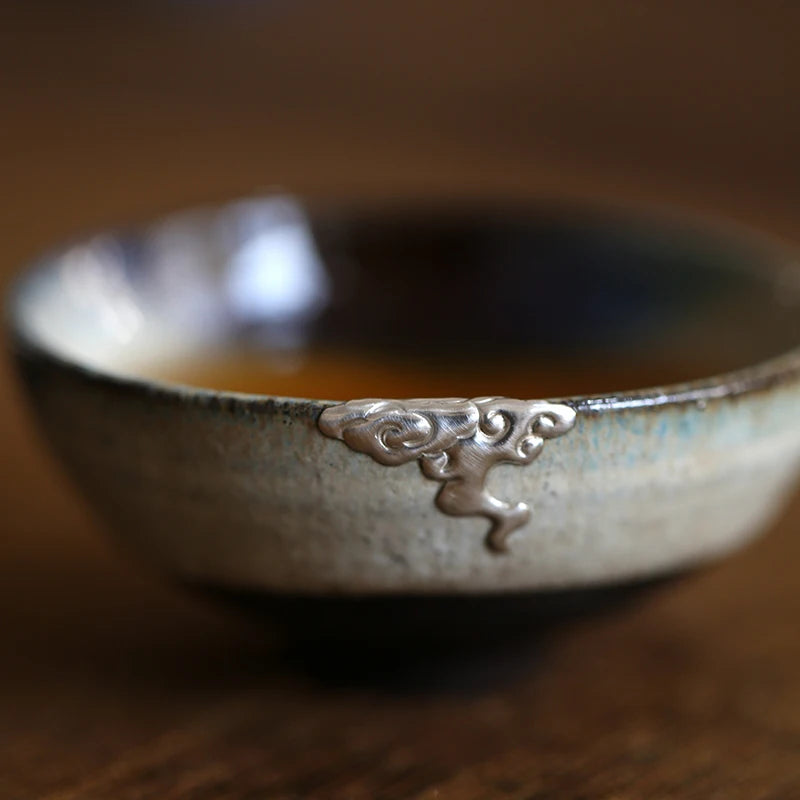 hall yixing undressed ore purple sand cup small cup all hand famous tea silvering moire sample tea cup 120 ml