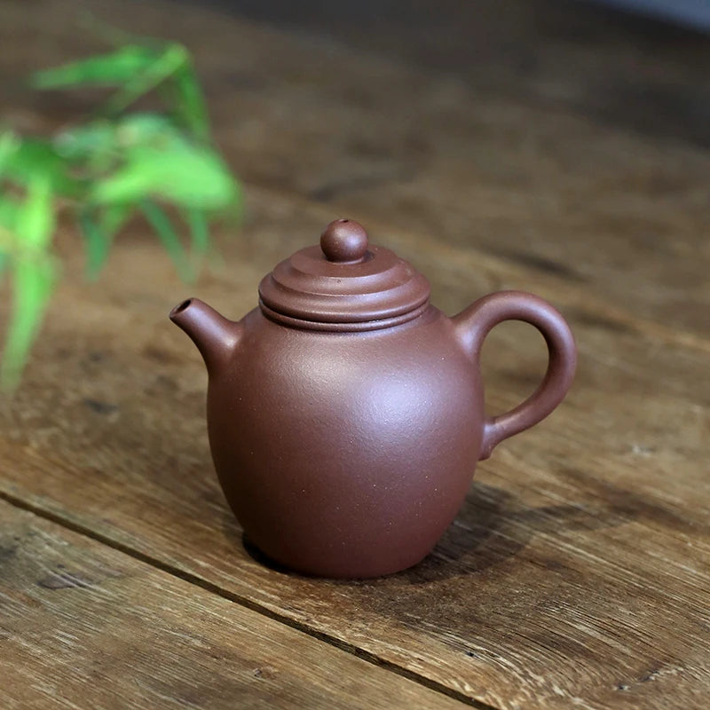 hall yixing undressed ore recommended pure manual clear type of bottom chamfer DaBin olive pot for ancient book 230 cc