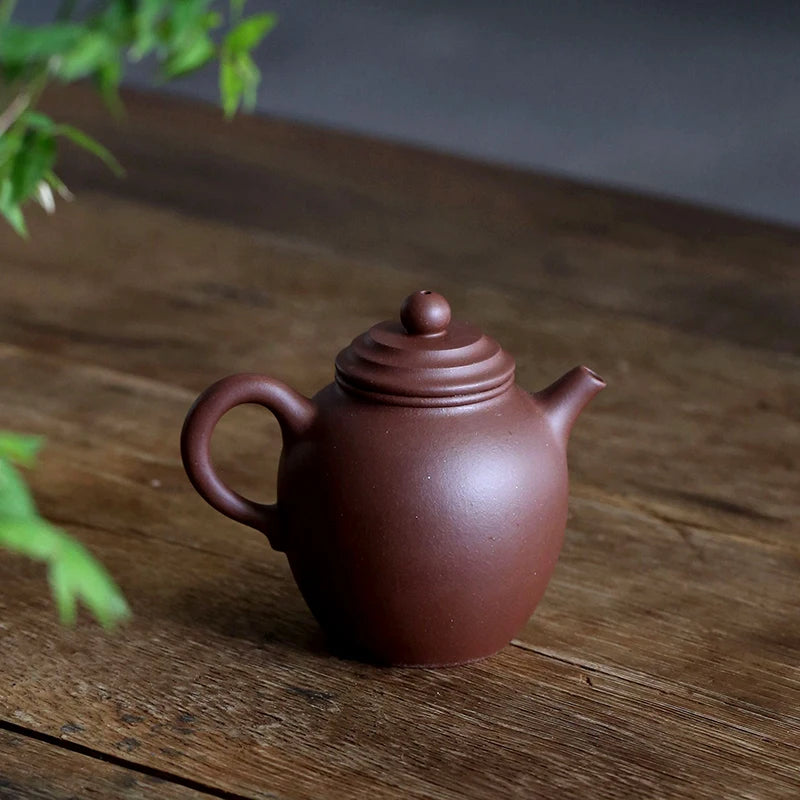 hall yixing undressed ore recommended pure manual clear type of bottom chamfer DaBin olive pot for ancient book 230 cc