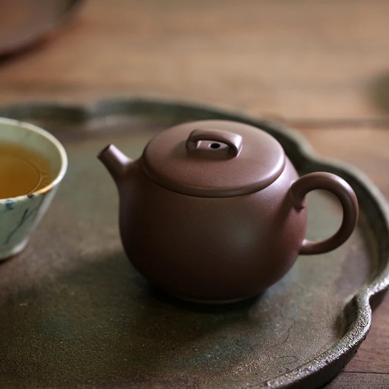 hall yixing undressed ore recommended pure manual famous kung fu tea set old purple clay and drink pot of 210 ml