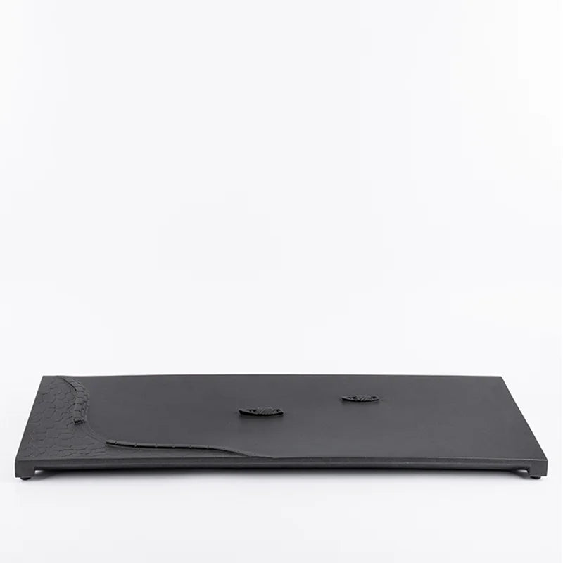 hand carved stone tea tray weighted table for Chinese kungfu tea set river boat design invisible water draining outlet rectangle