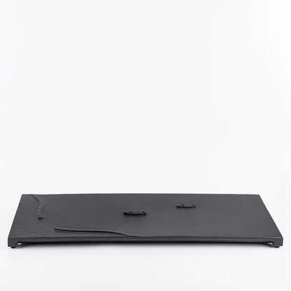 hand carved stone tea tray weighted table for Chinese kungfu tea set river boat design invisible water draining outlet rectangle