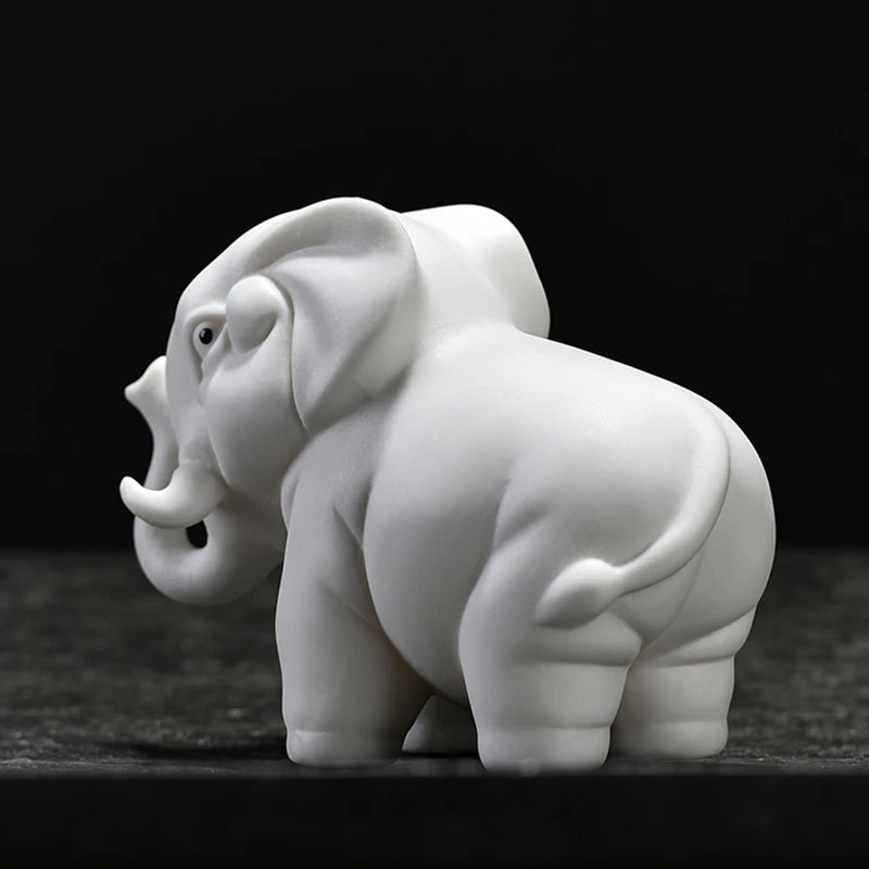 handmade artware porcelain tea pet purple clay table decoration elephant ornament house warming gift tea play small size China
