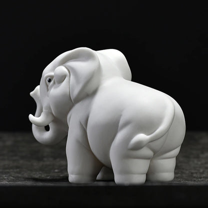 handmade artware porcelain tea pet purple clay table decoration elephant ornament house warming gift tea play small size China