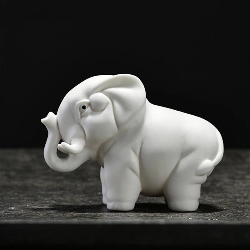 handmade artware porcelain tea pet purple clay table decoration elephant ornament house warming gift tea play small size China