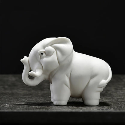 handmade artware porcelain tea pet purple clay table decoration elephant ornament house warming gift tea play small size China