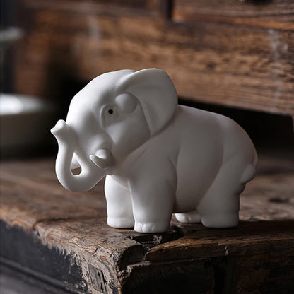 handmade artware porcelain tea pet purple clay table decoration elephant ornament house warming gift tea play small size China