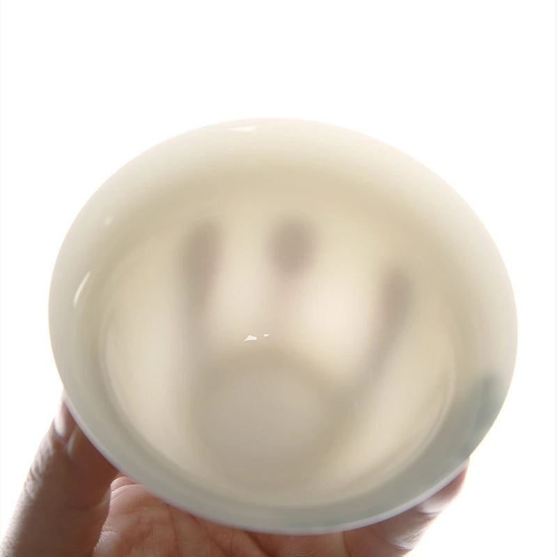 handmade gaiwan porcelain Sancai bowl with cup saucer lid handpainted under glaze mutton fat jade china tureen covered in China