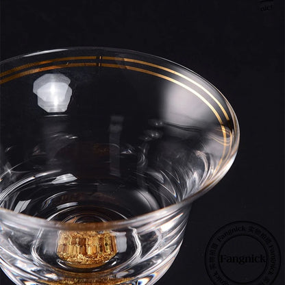 handmade gaiwan porcelain lid cup saucer glass covered bowl handpainted gold plated creative tureen 150ml in China on sales new