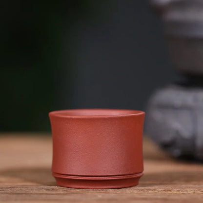 handmade tea cup bamboo carved relief master cup real yixing zisha purple clay kungfu style 65ml health care one piece on sales