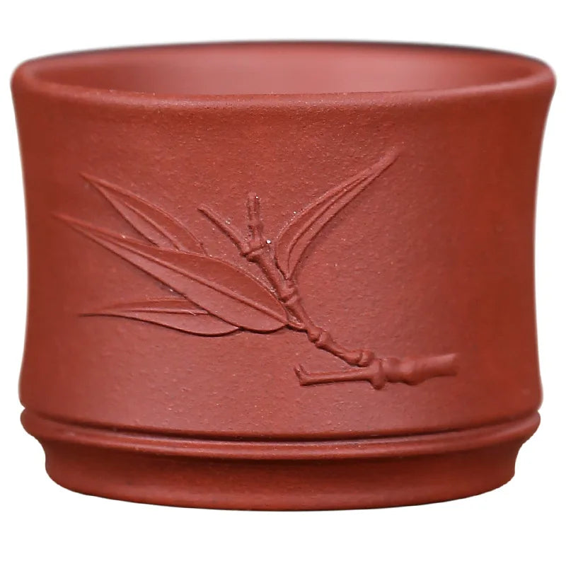 handmade tea cup bamboo carved relief master cup real yixing zisha purple clay kungfu style 65ml health care one piece on sales