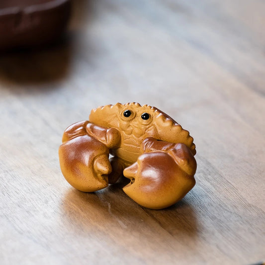 handmade tea pet creative house warming gift garden decoration ornament lovely crab statue small size on sales