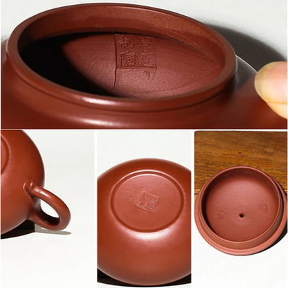 handmade tea pot Chinese character carved antique style pot marked 260ml original ore real yixing zisha dahongpao clay on sales