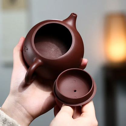 handmade tea pot Chinese character carved master pot 190ml half moon design original ore true yixing zisha purple grit clay new