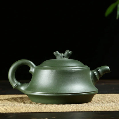 handmade tea pot Chinese character carved real yixing zisha kungfu pot of tea on sales republic green clay master pots