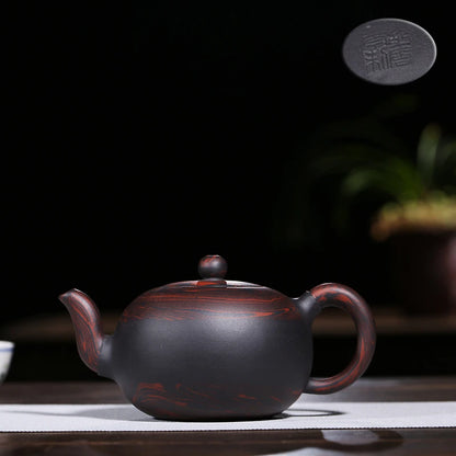 handmade tea pot marked real yixing zisha purple grit antique style kungfu pot authentic original ore big 390ml on big sales