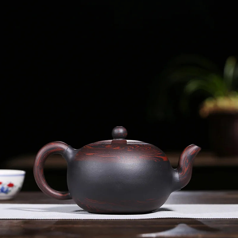 handmade tea pot marked real yixing zisha purple grit antique style kungfu pot authentic original ore big 390ml on big sales