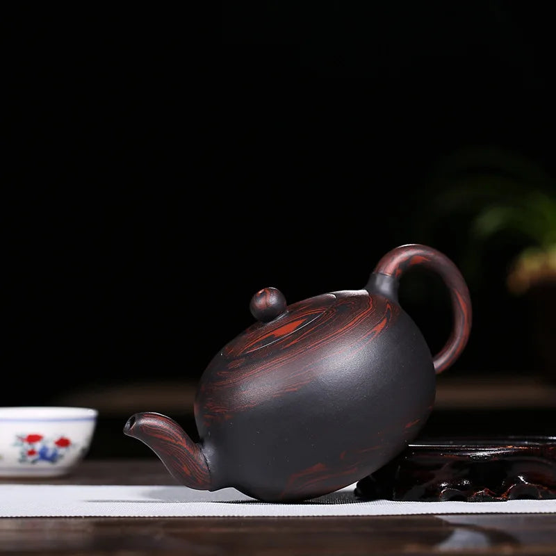 handmade tea pot marked real yixing zisha purple grit antique style kungfu pot authentic original ore big 390ml on big sales