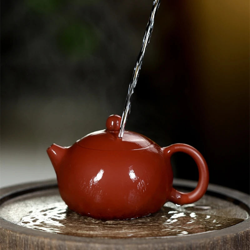 handmade tea pot marked xishi with ball shaped infuser holes original ore real yixing zisha dahongpao tianqing clay 100ml 130ml