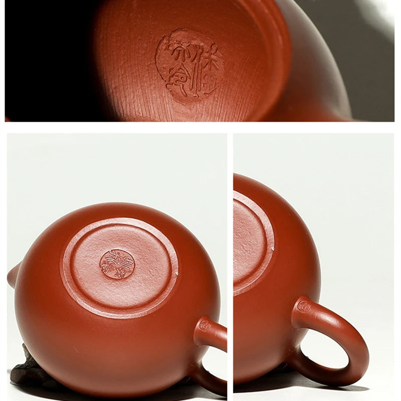 handmade tea pot marked xishi with ball shaped infuser holes original ore real yixing zisha dahongpao tianqing clay 100ml 130ml