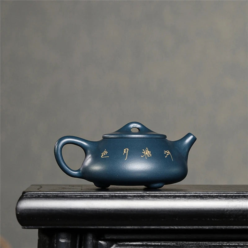 handmade tea pot on big sales original ore tianqing clay real yixing zisha purple grit shipiao pot lotus flower relief marked
