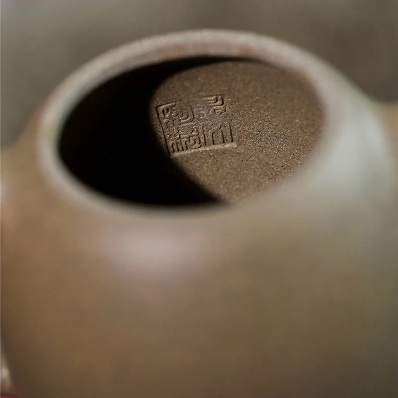 handmade tea pot on sales bird on branch relief real yixing zisha douqing clay marked true purple grit kungfu pot made in China