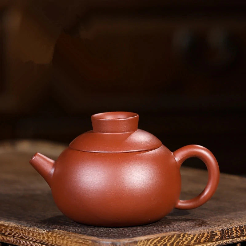 handmade tea pot real yixing zisha dahongpao clay marked pot small original ore ball shaped infuser holes kungfu teapot on sales