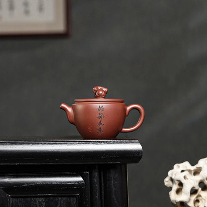 handmade tea pot with certificate paper on sales real yixing zisha purple clay marked 9 infuser holes original ore pots