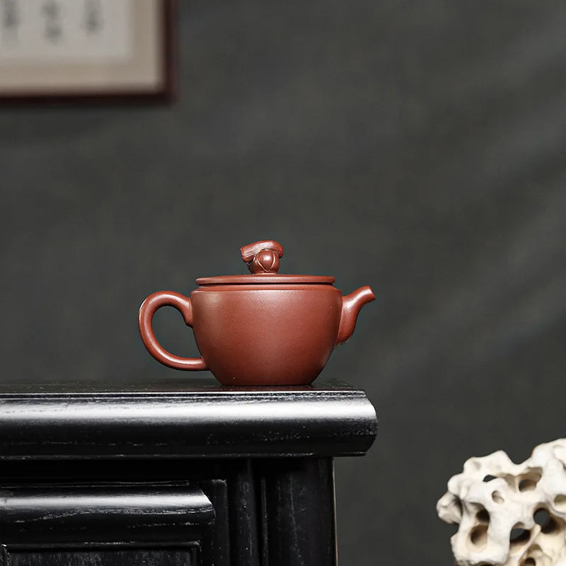 handmade tea pot with certificate paper on sales real yixing zisha purple clay marked 9 infuser holes original ore pots