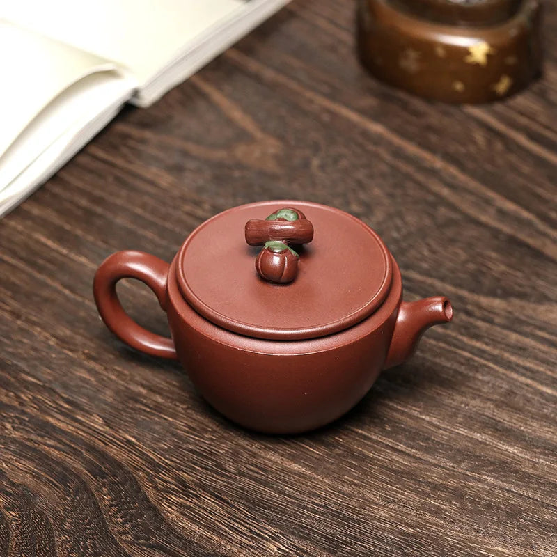 handmade tea pot with certificate paper on sales real yixing zisha purple clay marked 9 infuser holes original ore pots