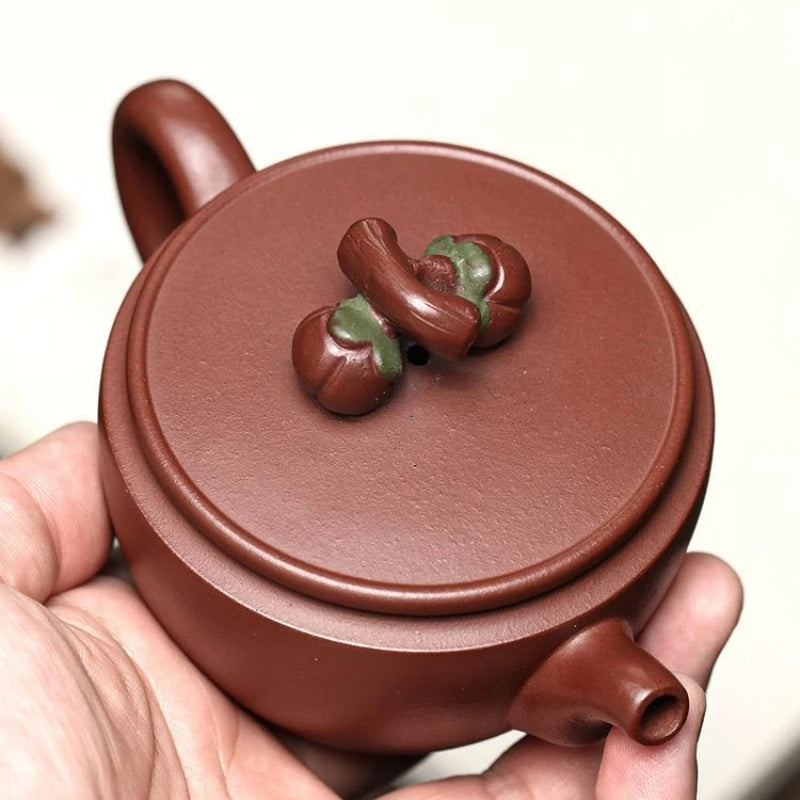 handmade tea pot with certificate paper on sales real yixing zisha purple clay marked 9 infuser holes original ore pots