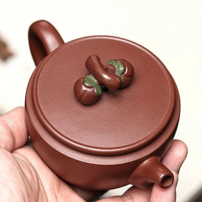 handmade tea pot with certificate paper on sales real yixing zisha purple clay marked 9 infuser holes original ore pots