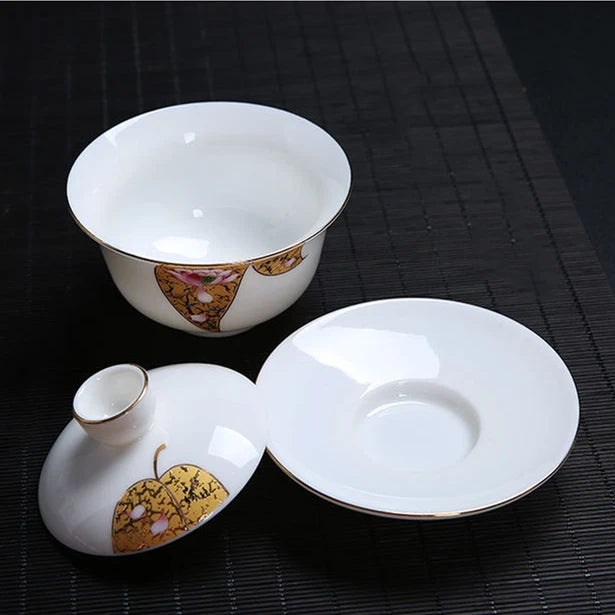 handpainted porcelain gaiwan 120ml cup bowl with cover coaster lid ceramic tureen under glaze traditional craft in China new