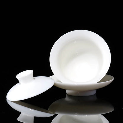handpainted porcelain gaiwan thin glaze creative covered bowl with lid cup saucer ceramic tureen China Dehua SANCAI bowls new