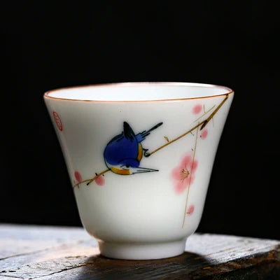 handpainted porcelain tea cup on sales Chinese kungfu cup of tea 50ml dehua China under glaze ceramic cup for Pu'er tea new