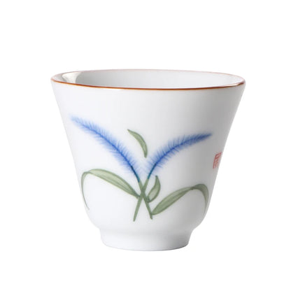 handpainted porcelain tea cup on sales Chinese kungfu cup of tea 50ml dehua China under glaze ceramic cup for Pu'er tea new