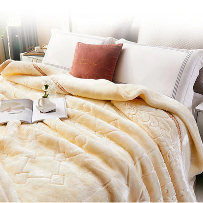 heavy Raschel blanket double faces 2 PLY velvet soft bed cover 3-5kg for winter weighted blankets made in China warmful