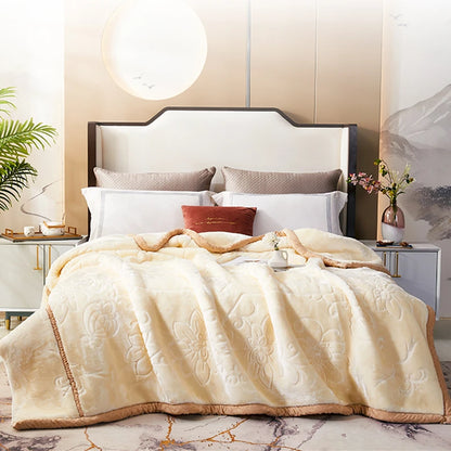 heavy Raschel blanket double faces 2 PLY velvet soft bed cover 3-5kg for winter weighted blankets made in China warmful