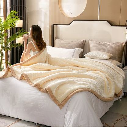 heavy Raschel blanket double faces 2 PLY velvet soft bed cover 3-5kg for winter weighted blankets made in China warmful