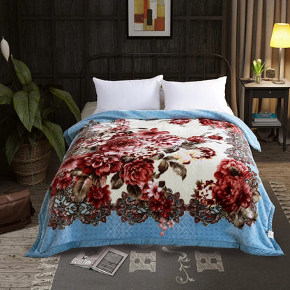 heavy Raschel blanket warm thicker bed cover embossed 3d blankets soft for winter Chinese double layers 2 PLY 78"x90" 4.5kg new