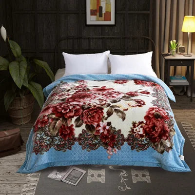 heavy Raschel blanket warm thicker bed cover embossed 3d blankets soft for winter Chinese double layers 2 PLY 78"x90" 4.5kg new