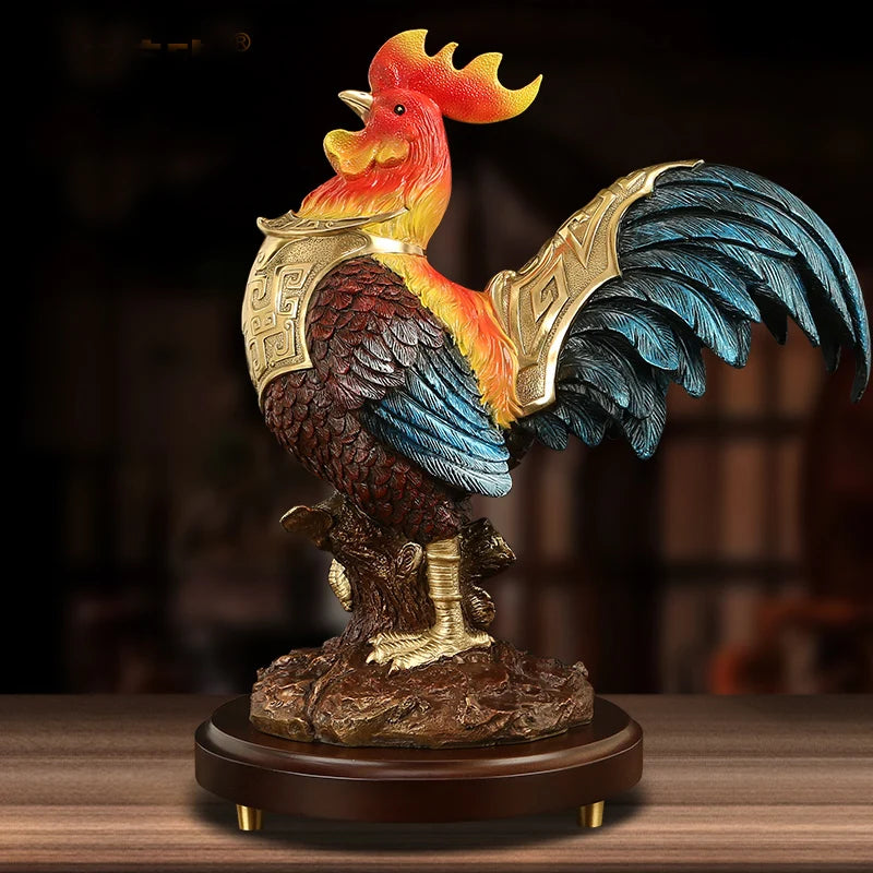high grade Auspicious Good Omens Wealth Good luck Cock HOME SHOP OFFICE BAR CLUB decoration bring wealth money bronze Sculpture