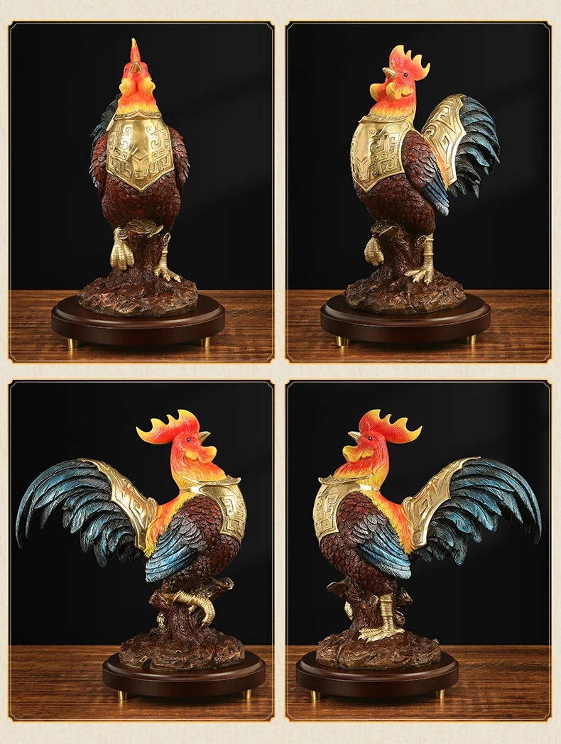 high grade Auspicious Good Omens Wealth Good luck Cock HOME SHOP OFFICE BAR CLUB decoration bring wealth money bronze Sculpture
