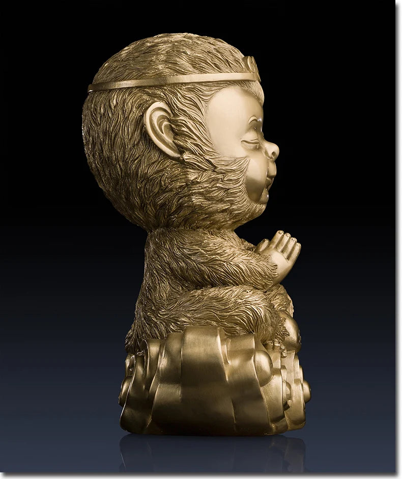 high grade Buddhism Spiritual ART Good luck God of victory WU KONG HOME office Bar bring thriving business mascot brass statue