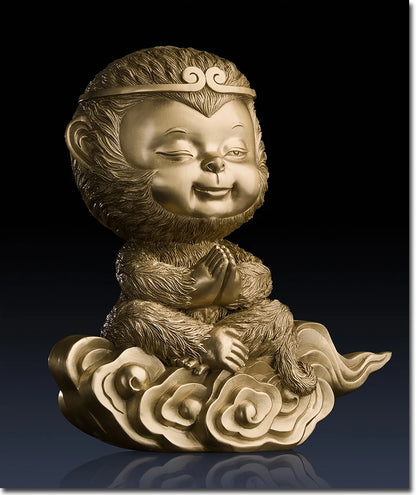 high grade Buddhism Spiritual ART Good luck God of victory WU KONG HOME office Bar bring thriving business mascot brass statue