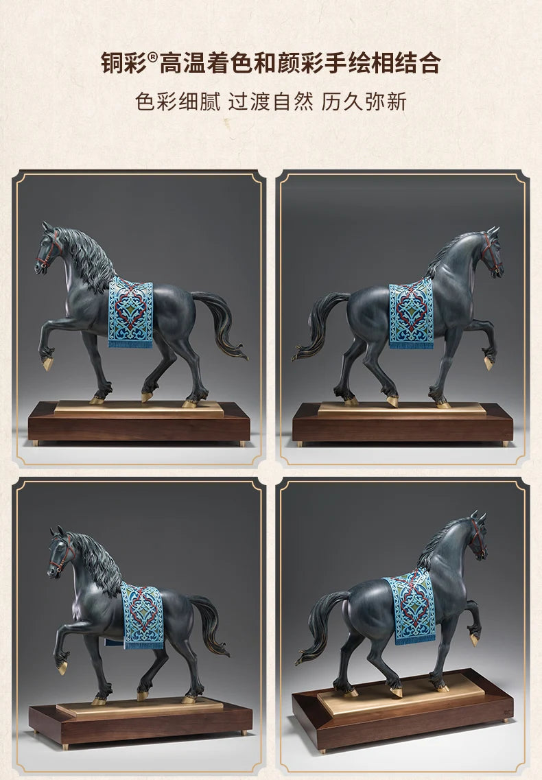 high grade Decoration art HOME Company shop Saudi Arabia Dubai ROYAL Auspicious GOOD Luck Success horse bronze Sculpture