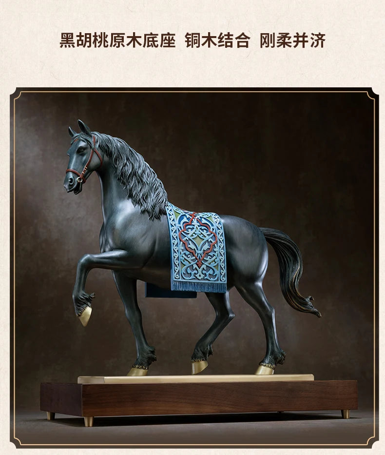high grade Decoration art HOME Company shop Saudi Arabia Dubai ROYAL Auspicious GOOD Luck Success horse bronze Sculpture