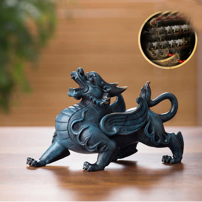 high grade FENG SHUI HOME Exorcise evil spirits Shop business bring wealth money GOOD LUCK brass Royal Dragon PI XIU statue