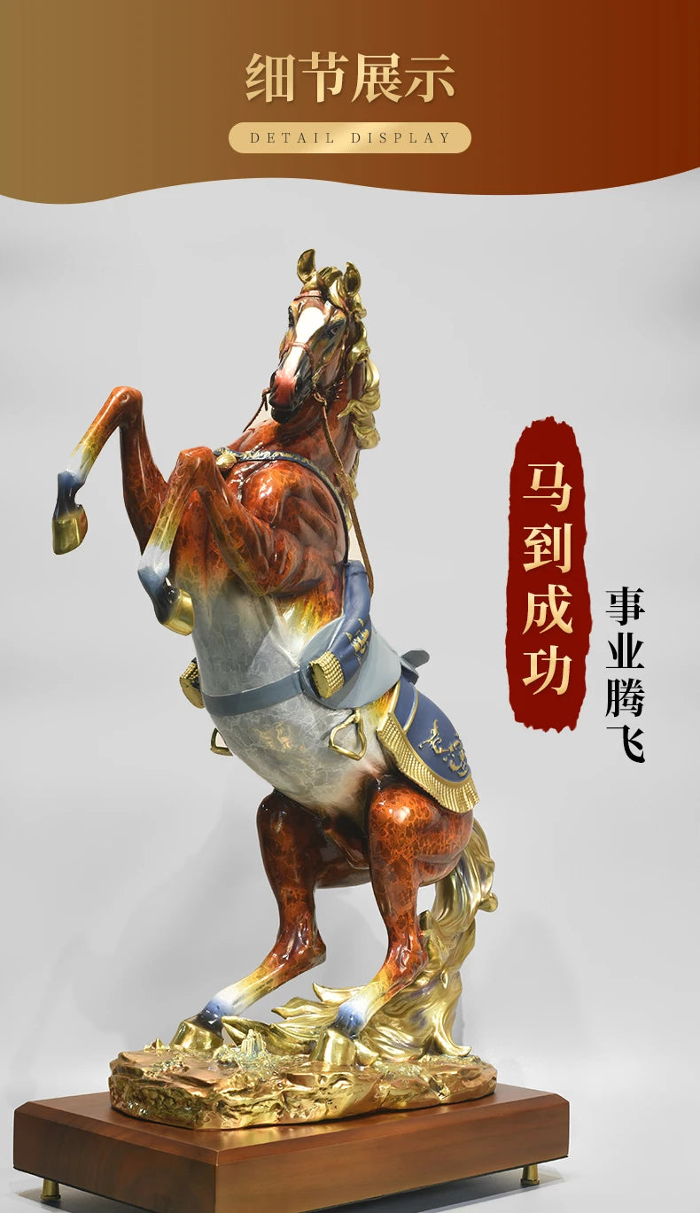 high grade Home store Company SHOP Decor Handmade COPPER bring wealth GOOD LUCK Success War horse Sculpture decor ART Statue